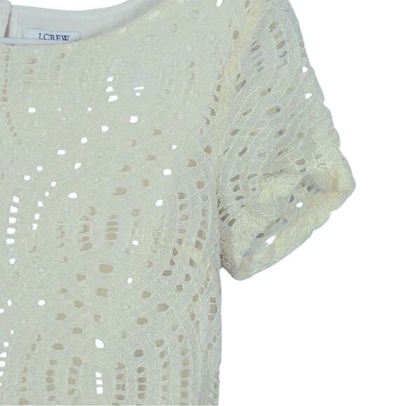 J. Crew Lace Overlay Ivory T-Shirt Size 4 - Picture 5 of 13